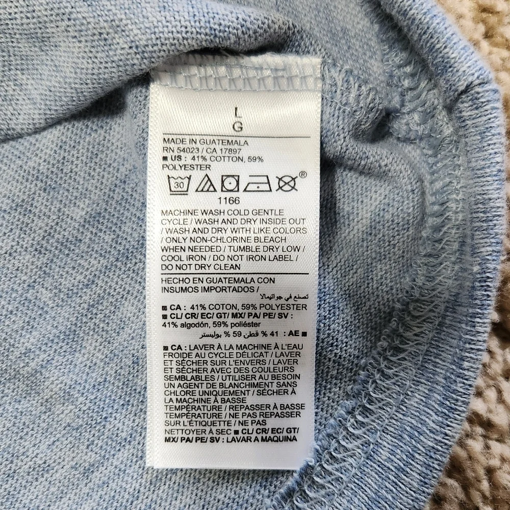 NWOT Old Navy Short Sleeve Shirt Blue Large - Picture 5 of 5